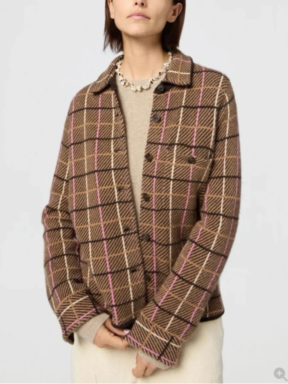 Guest in Residence Dylan plaid cashmere shirt NWOT